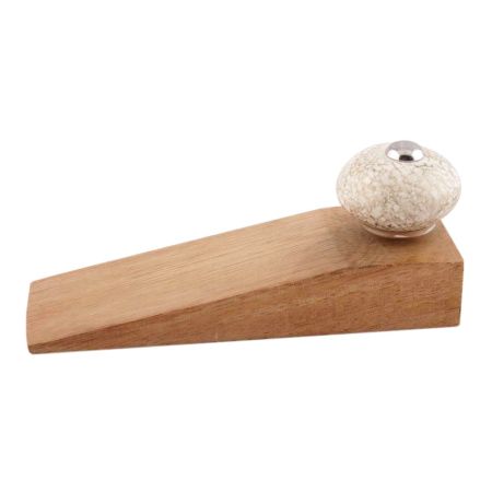 2 Pieces White Marble Ceramic Floral Door Stopper